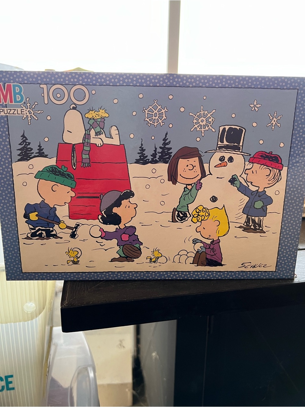 Peanuts Holiday Puzzle Wall Art - Blue Snow Scene